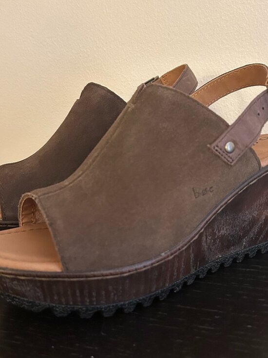 b.o.c. Shoes - B.o.c. Brown Suede Wedge Slingback Sandals 8 Med (US) New